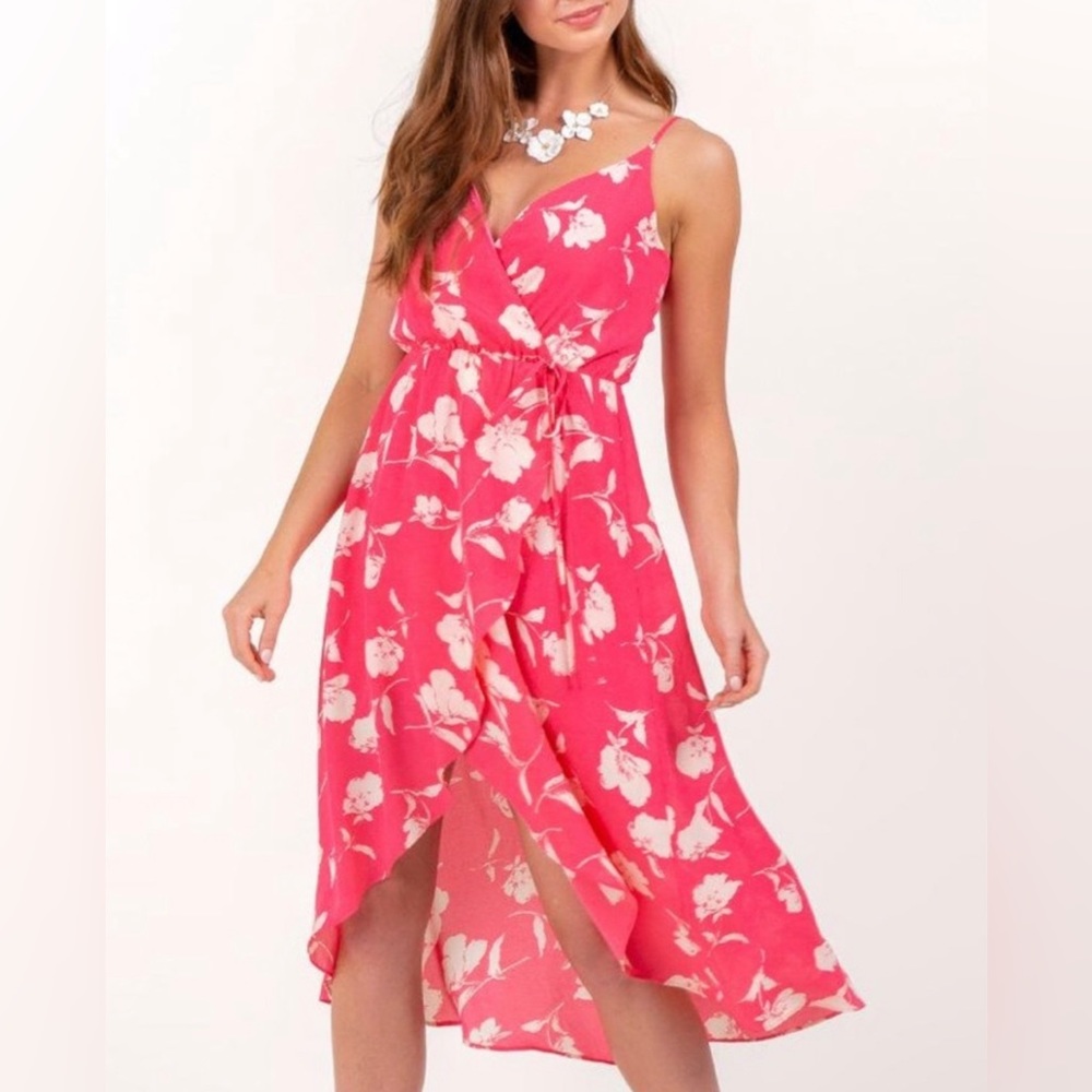 Pink flowery dress- size M
